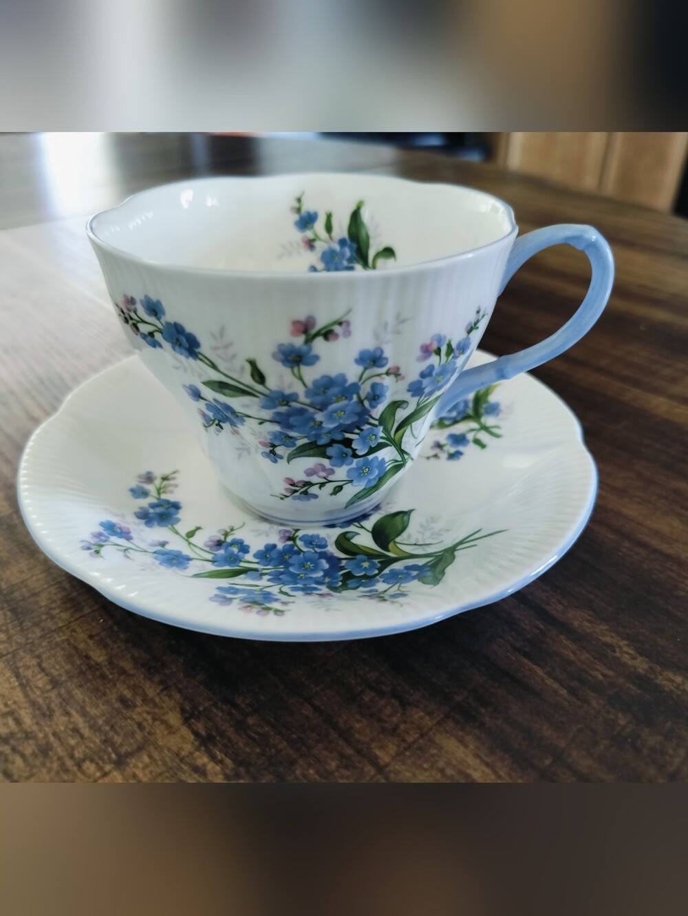 Royal Albert "Forget Me Not" Bone China Teacup & Saucer Set Made in England